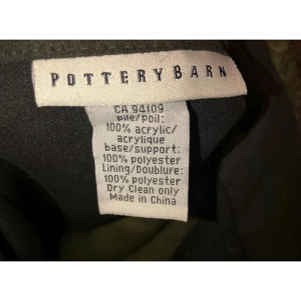 Pair Pottery Barn Standard Pillow Shams Button Acrylic Shag Green‎